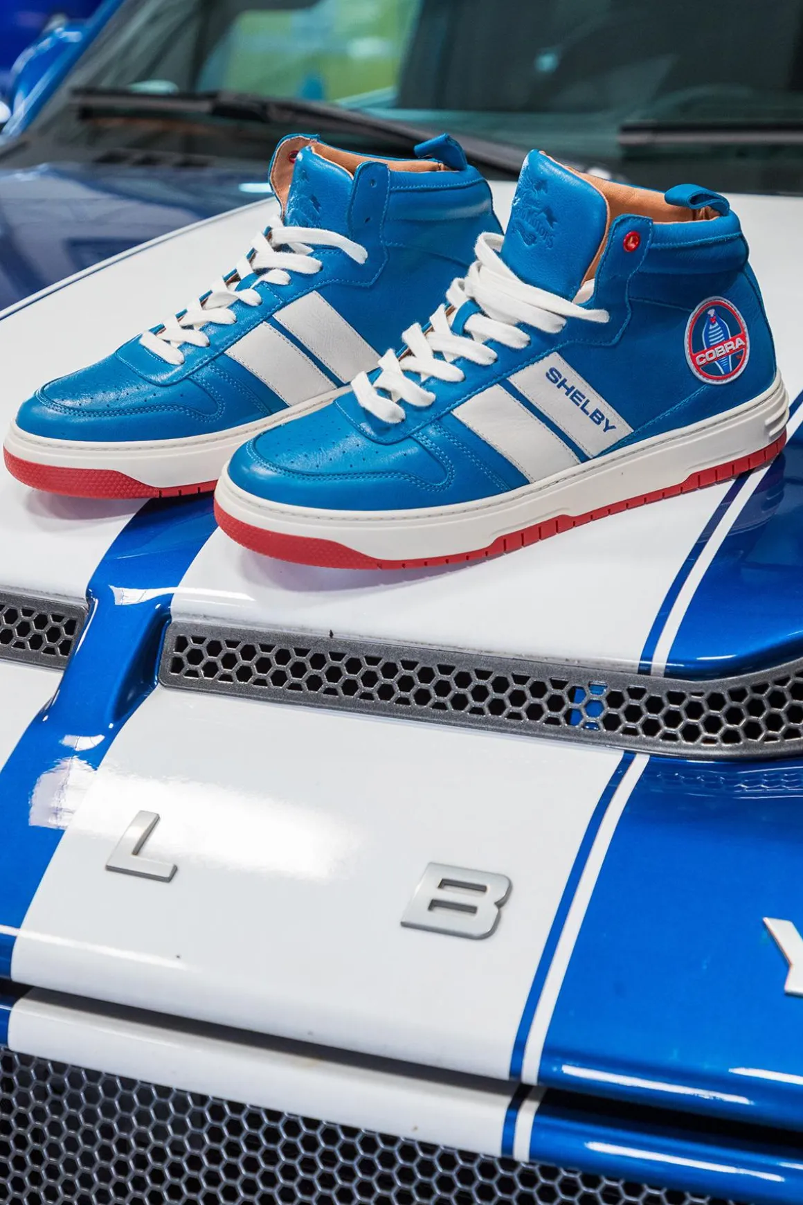 Baskets En Cuir Homme Carroll Shelby Cobra Shelby Blue