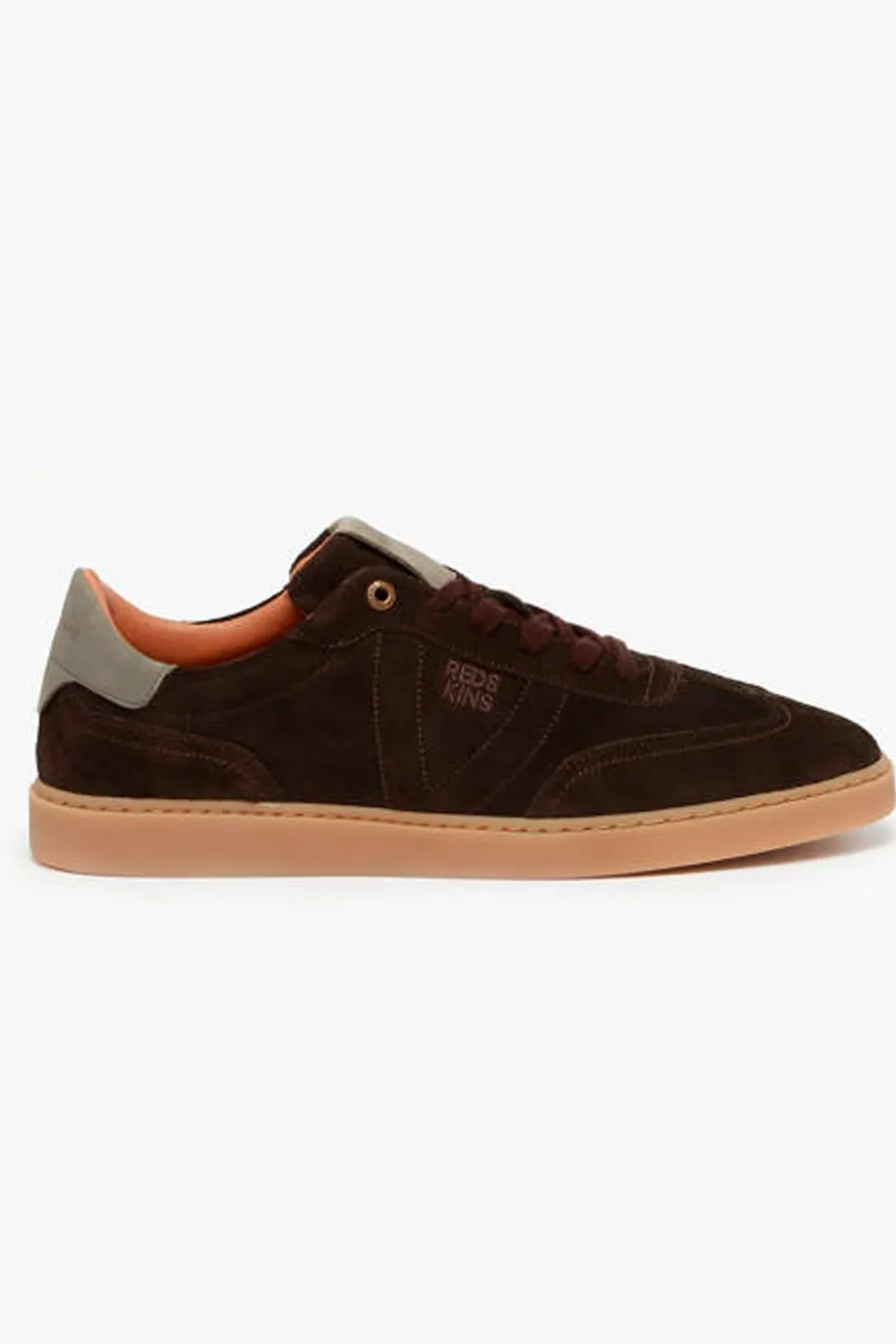 Baskets En Cuir Homme Redskins Quadra Chataigne Gris