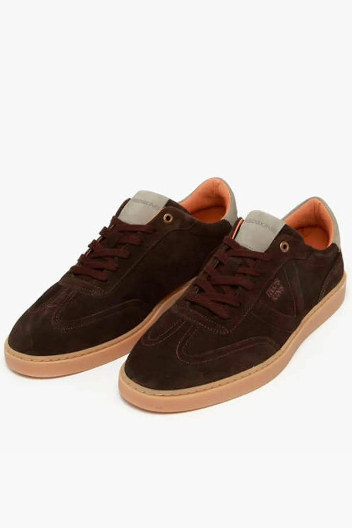 Baskets En Cuir Homme Redskins Quadra Chataigne Gris