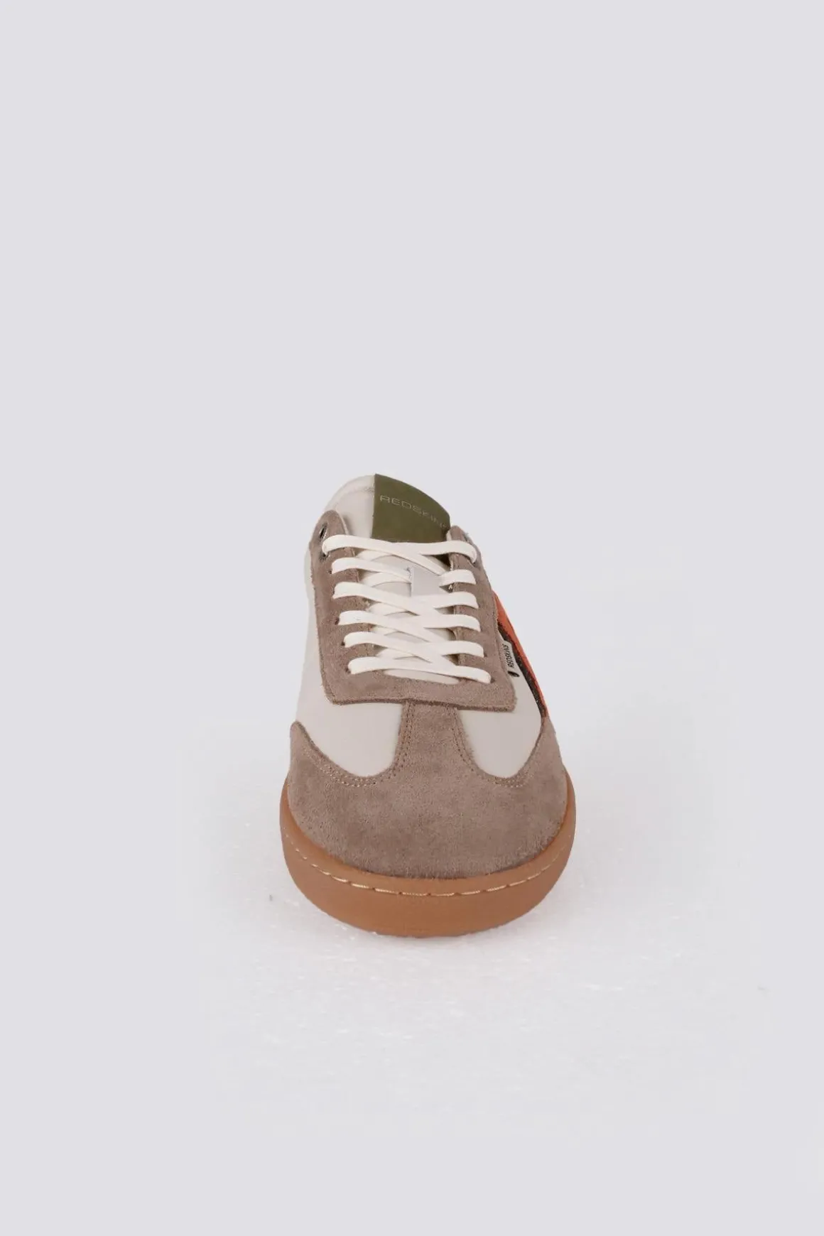 Baskets En Cuir Homme Redskins Eldorado Ecru Vert Orange