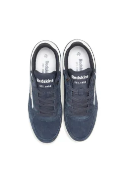 Baskets En Cuir Homme Redskins Detente Marine Blanc