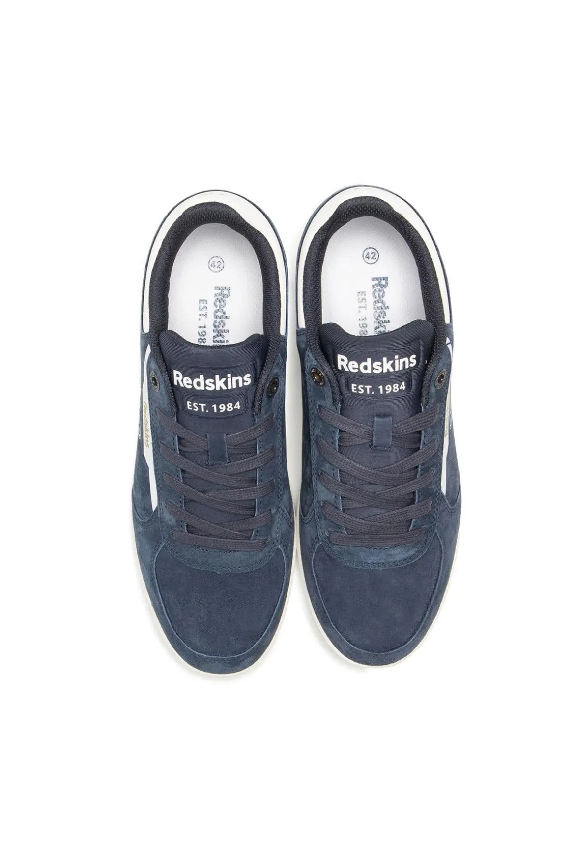 Baskets En Cuir Homme Redskins Detente Marine Blanc