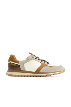 Baskets En Cuir Homme Redskins Marano Ecru Beige Cognac