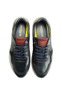 Baskets En Cuir Homme Redskins Marani Marine Chataigne