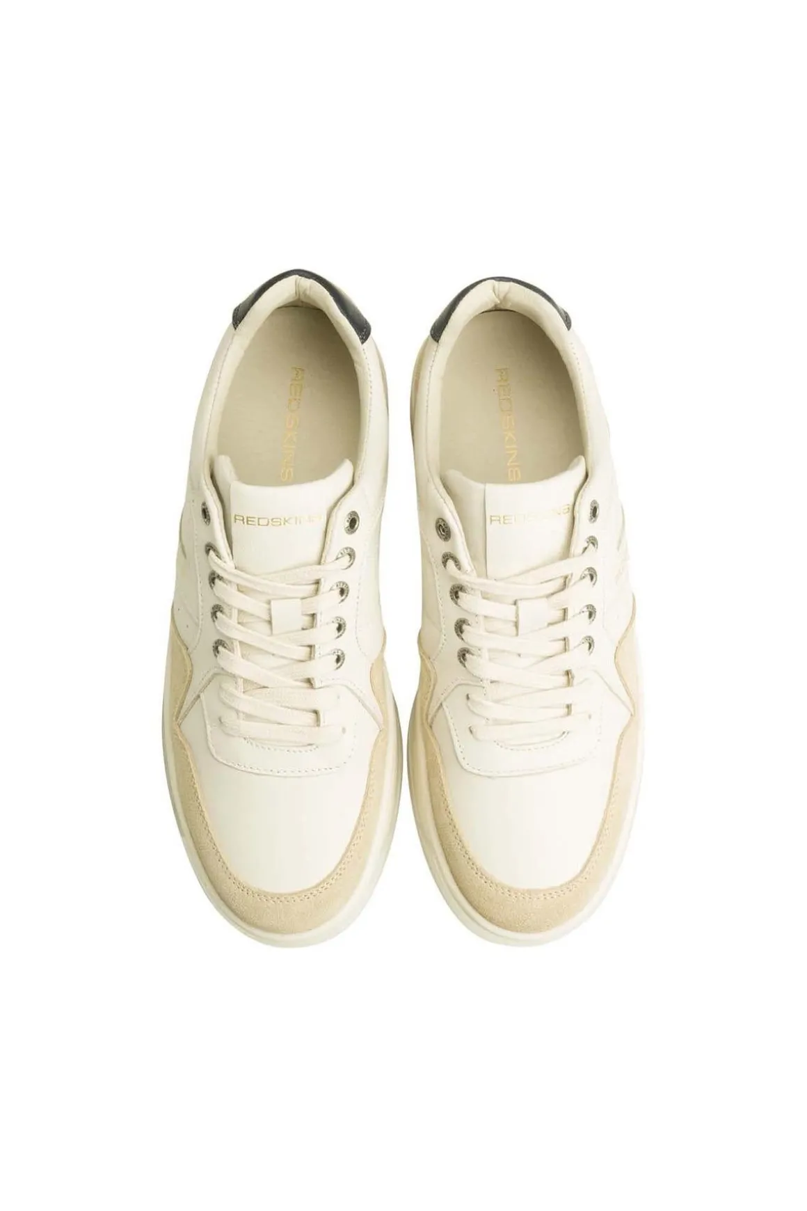 Baskets En Cuir Homme Redskins Zenica Beige Marine