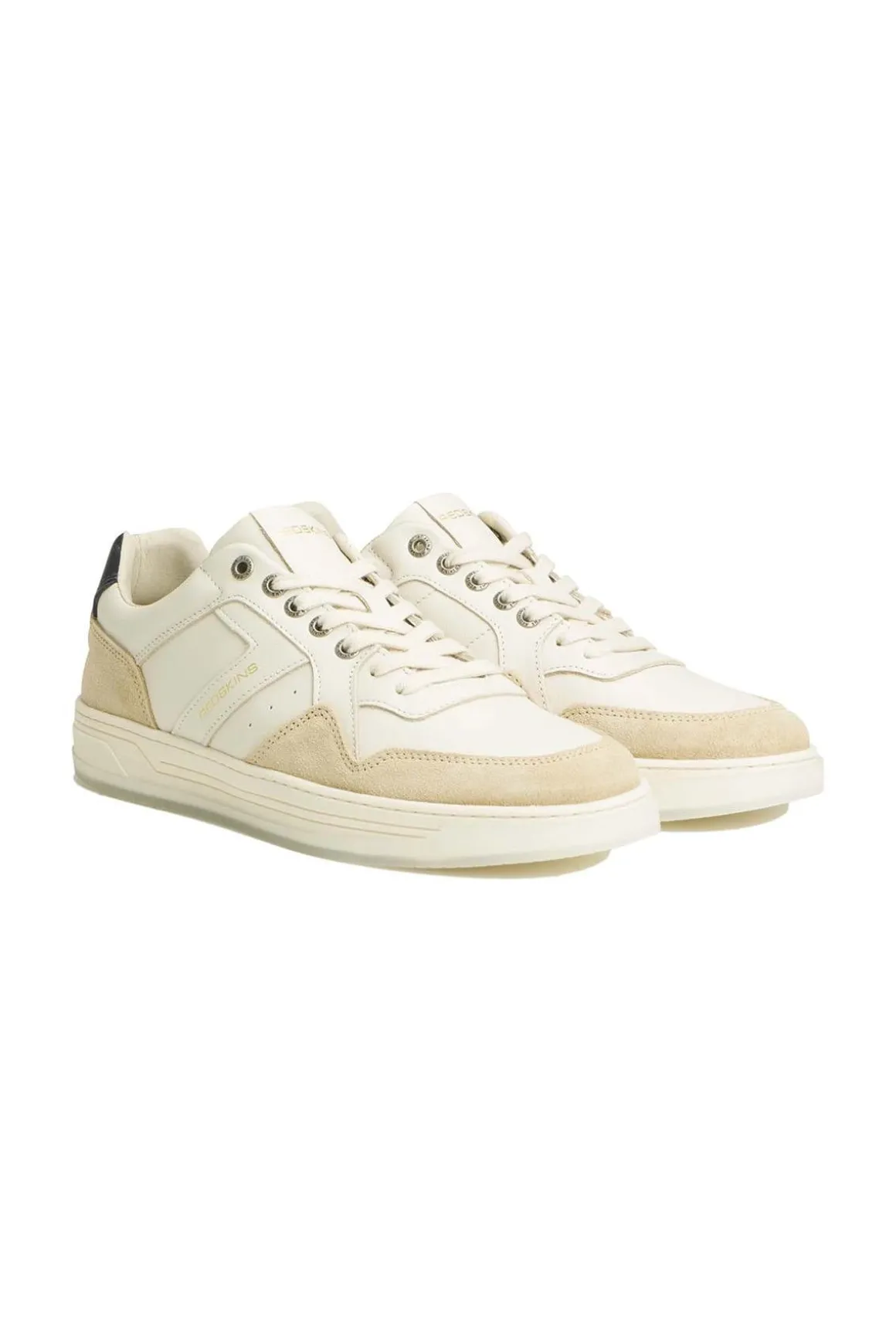 Baskets En Cuir Homme Redskins Zenica Beige Marine