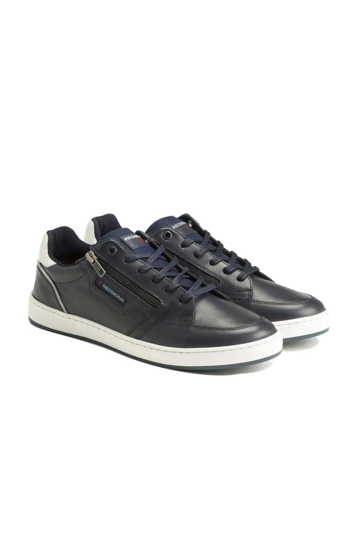 Baskets En Cuir Homme Redskins Missouri Marine Blanc