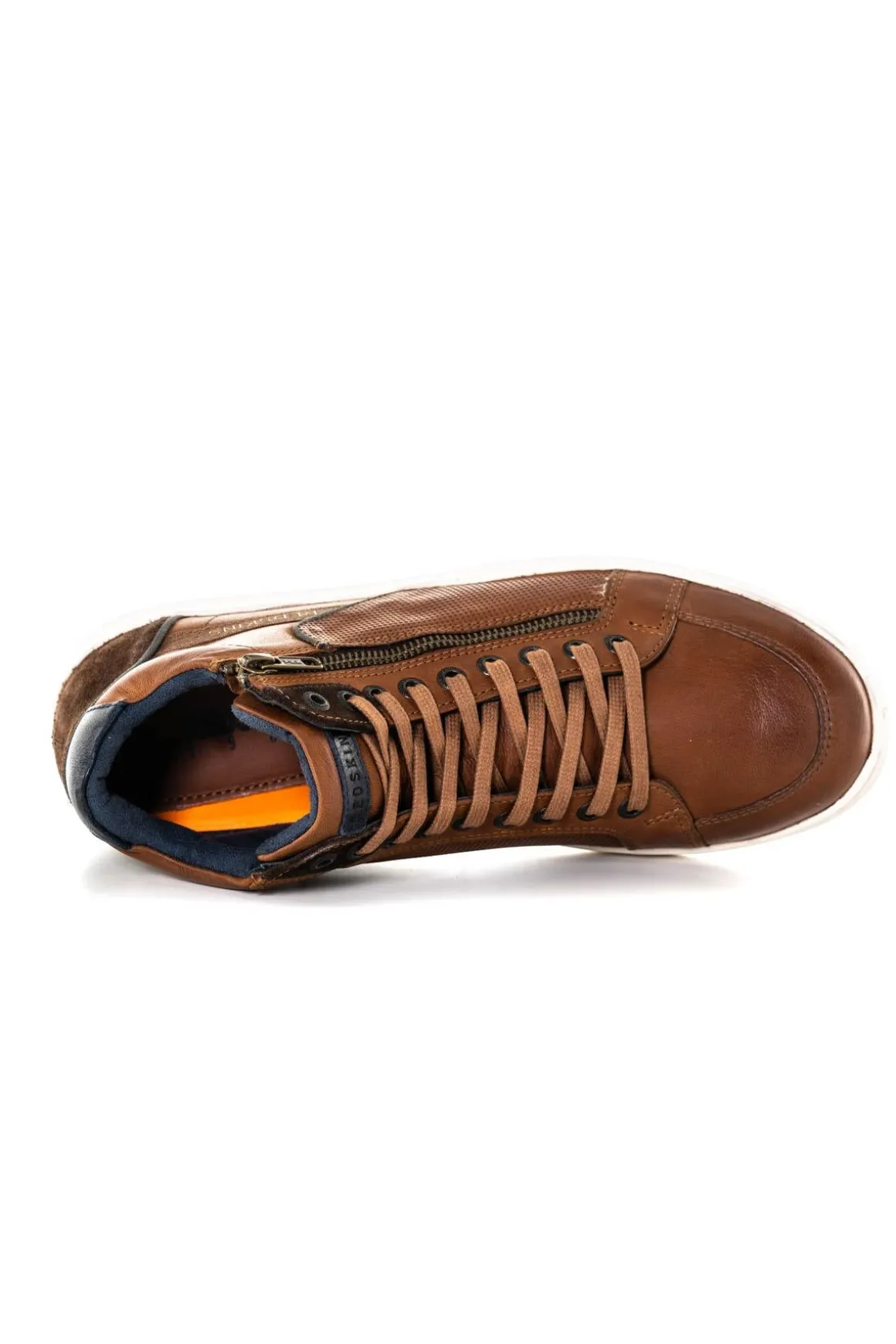 Baskets En Cuir Homme Redskins Dynamic Cognac+Marron