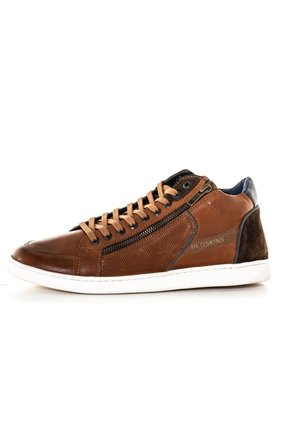Baskets En Cuir Homme Redskins Dynamic Cognac+Marron