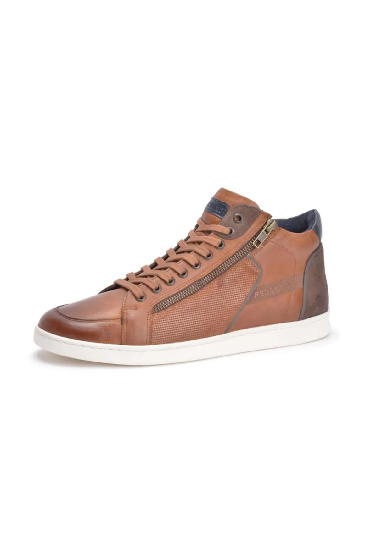 Baskets En Cuir Homme Redskins Dynamic Cognac+Marron