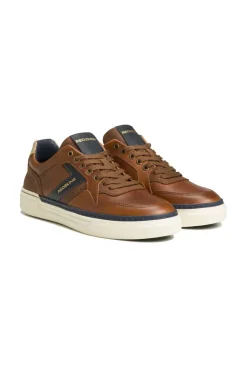 Baskets En Cuir Homme Redskins Lermi Cognac Marine Beige