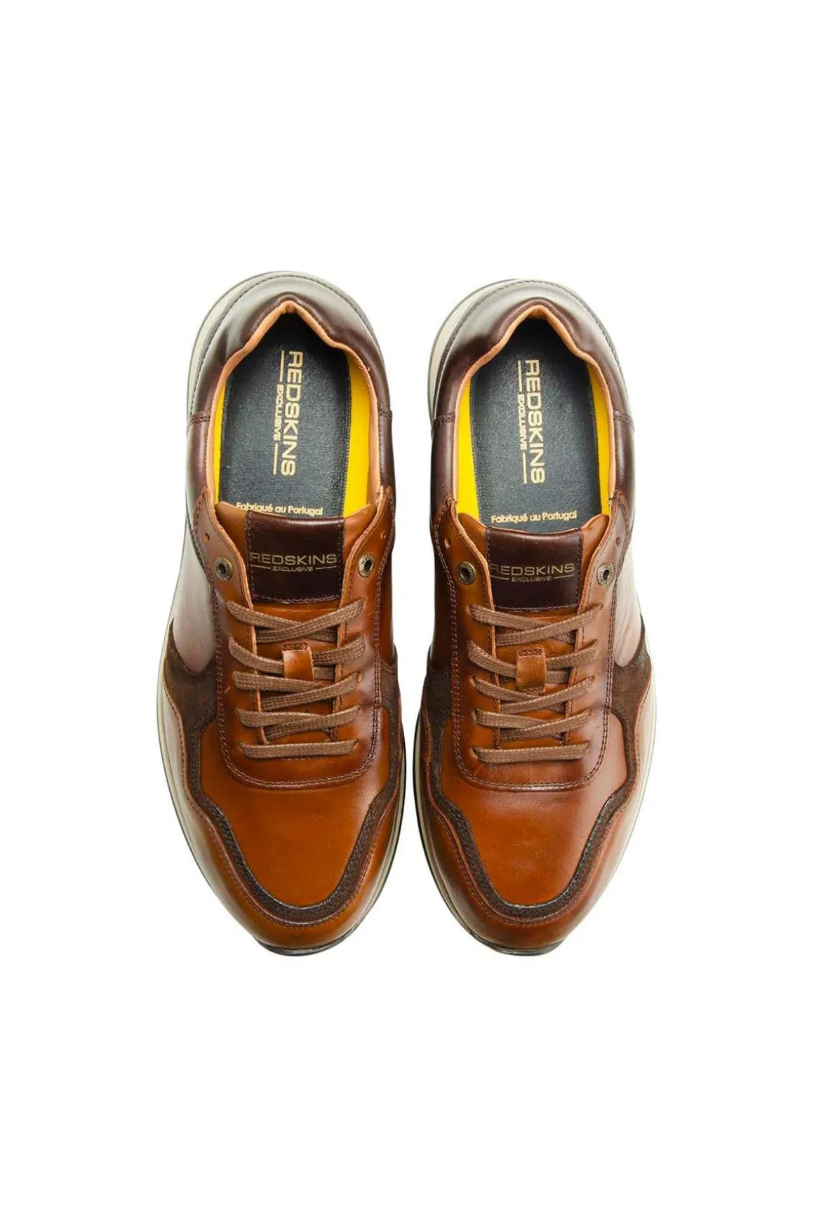 Baskets En Cuir Homme Redskins Marano Cognac Chataigne