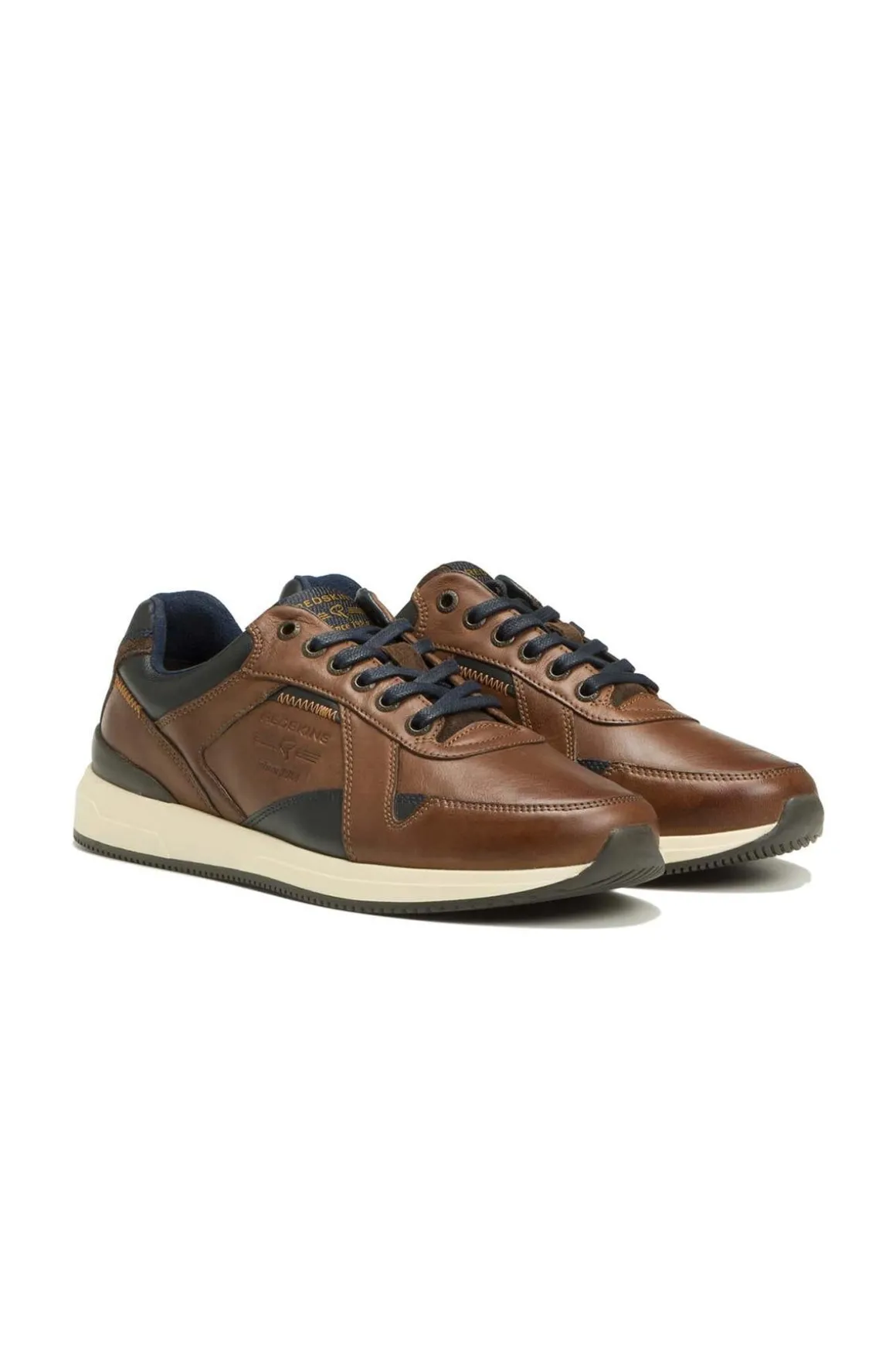 Baskets En Cuir Homme Redskins Cavado Brandy Marine