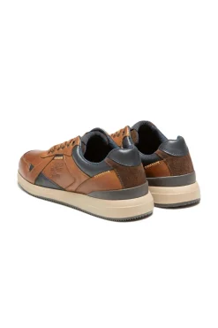 Baskets En Cuir Homme Redskins Cavado Cognac Marine