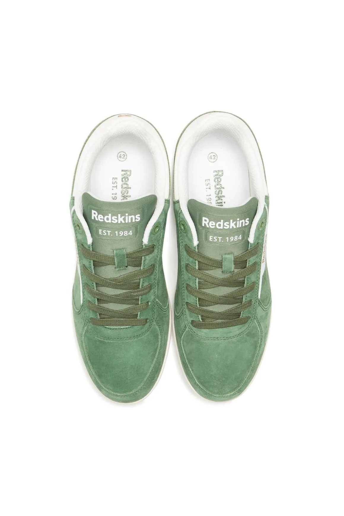 Baskets En Cuir Homme Redskins Detente Vert Blanc