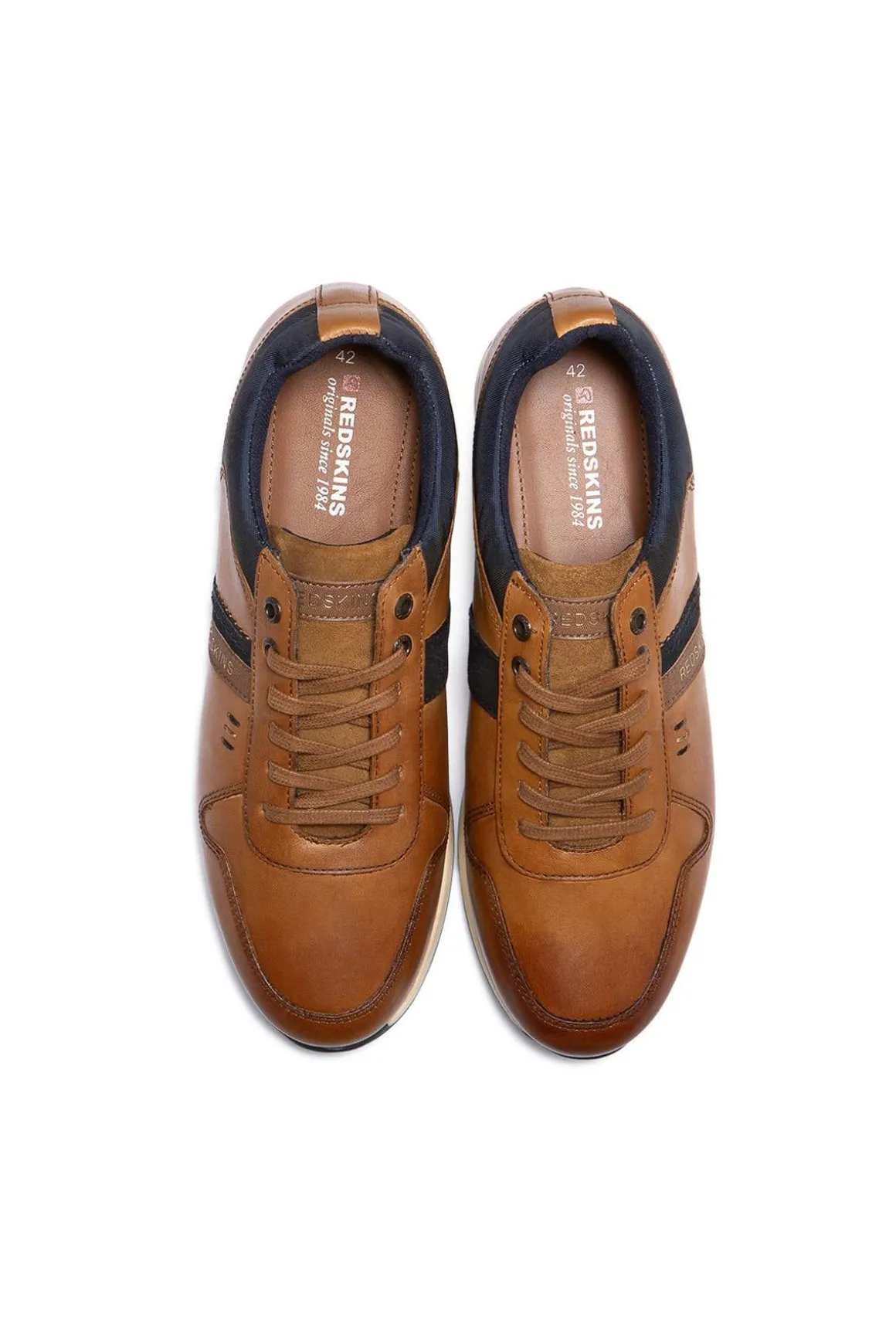 Baskets En Cuir Homme Redskins Living 1 Cognac Marine