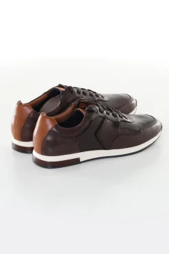 Baskets En Cuir Homme Redskins Garros Marron Marine