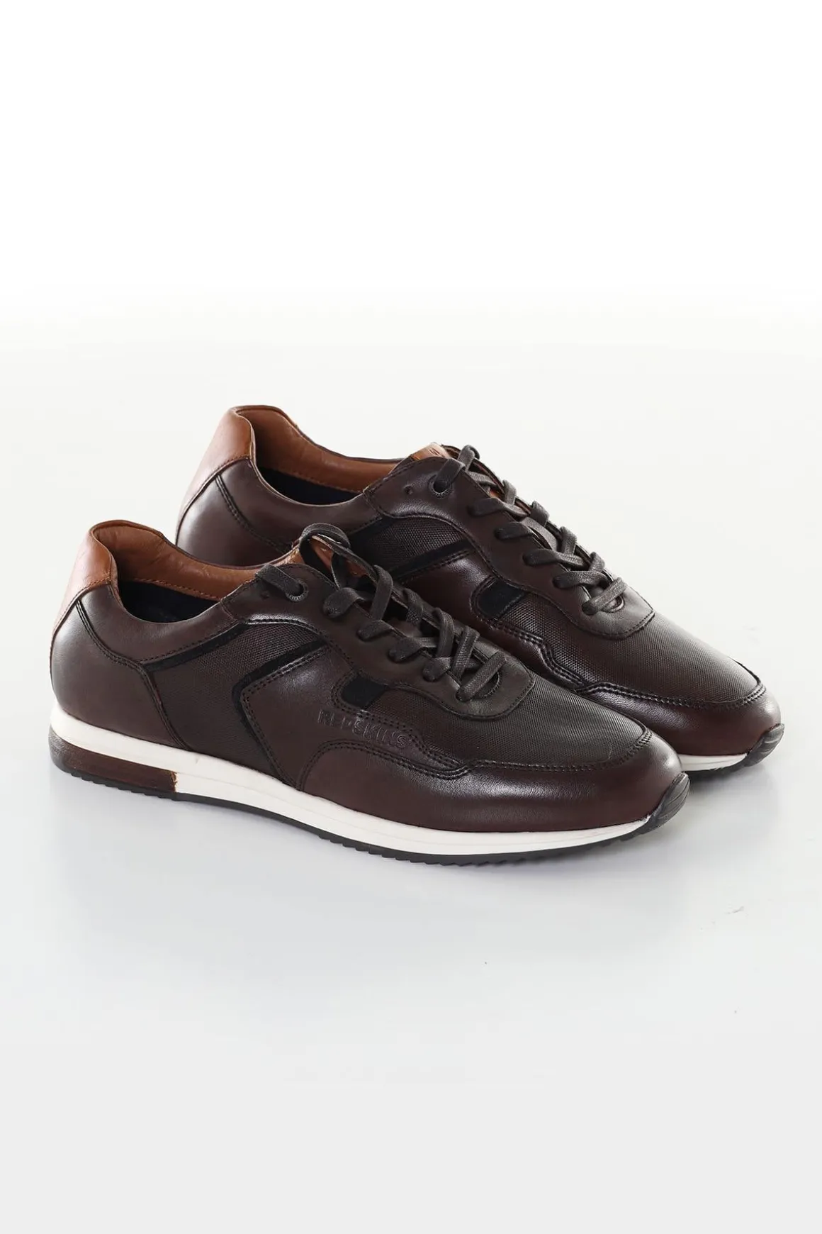Baskets En Cuir Homme Redskins Garros Marron Marine