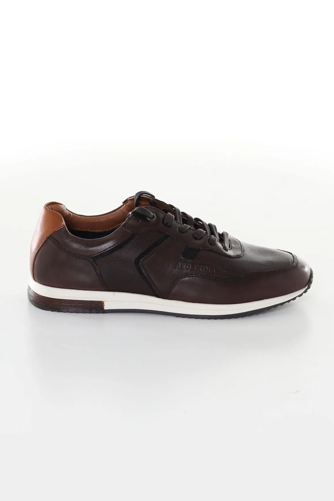 Baskets En Cuir Homme Redskins Garros Marron Marine