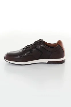 Baskets En Cuir Homme Redskins Garros Marron Marine