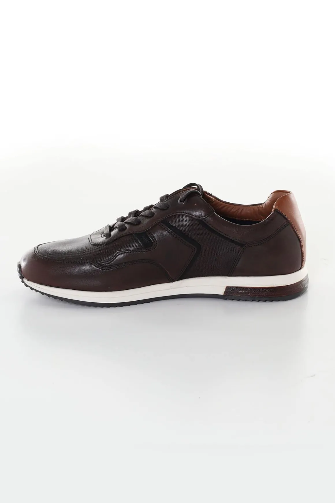 Baskets En Cuir Homme Redskins Garros Marron Marine