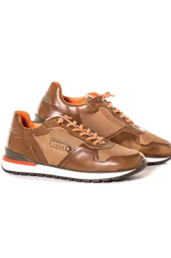 Baskets En Cuir Homme Redskins Patriot Camel Kaki