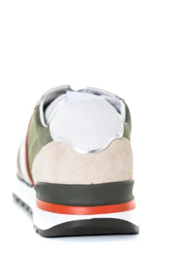 Baskets En Cuir Homme Redskins Pacific Beige Kaki Orange