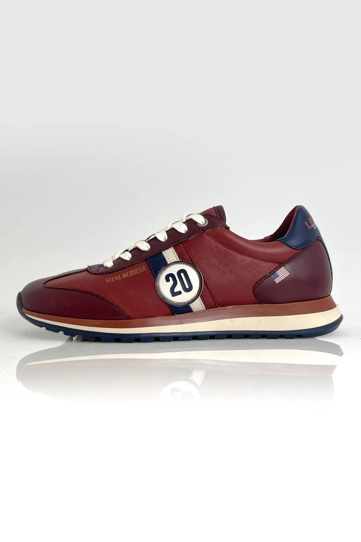 Baskets En Cuir Homme Steve Mcqueen Cool Dark Red
