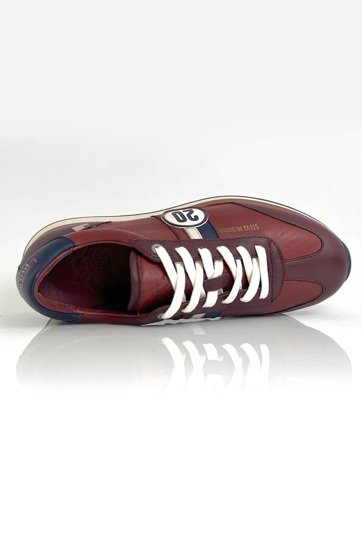 Baskets En Cuir Homme Steve Mcqueen Cool Dark Red