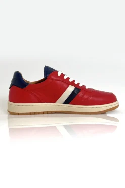 Baskets En Cuir Homme Steve Mcqueen Bull Red Racing