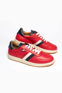 Baskets En Cuir Homme Steve Mcqueen Bull Red Racing