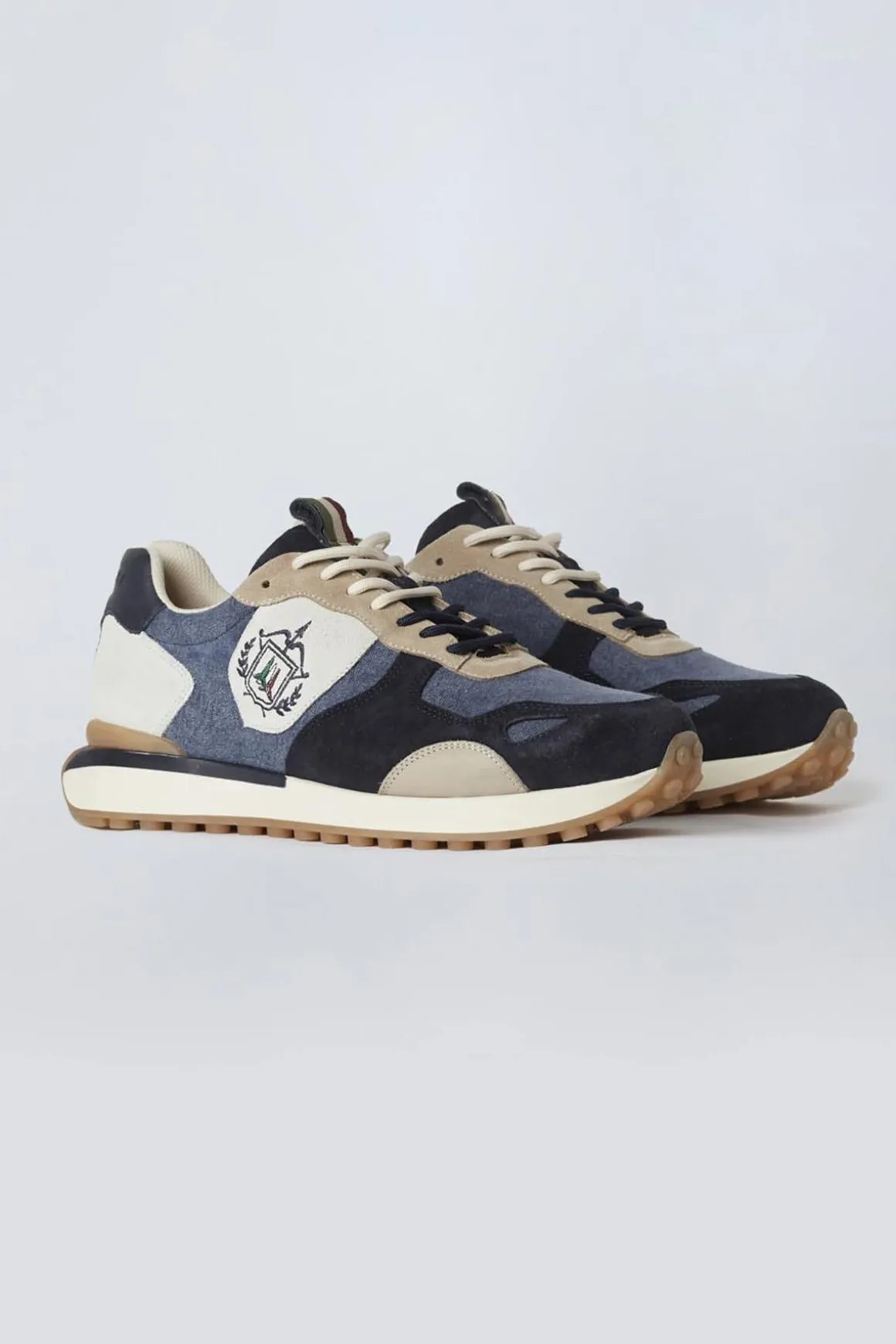 Baskets En Toile Homme Aeronautica Militare Sc303Pl272 94650 Blue Navy / White