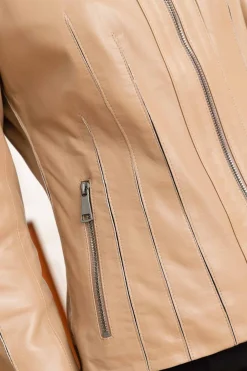 Blouson Femme Cityzen Agatha Agneau Perle Beige