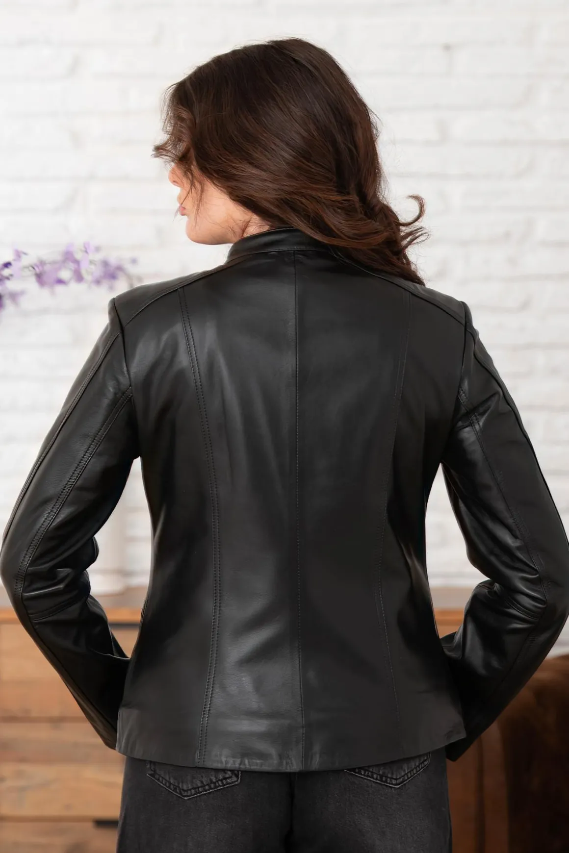 Blouson Femme Cityzen Ariane Agneau Perle Noir