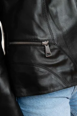 Blouson Femme Cityzen Christelle Agneau Perle Noir