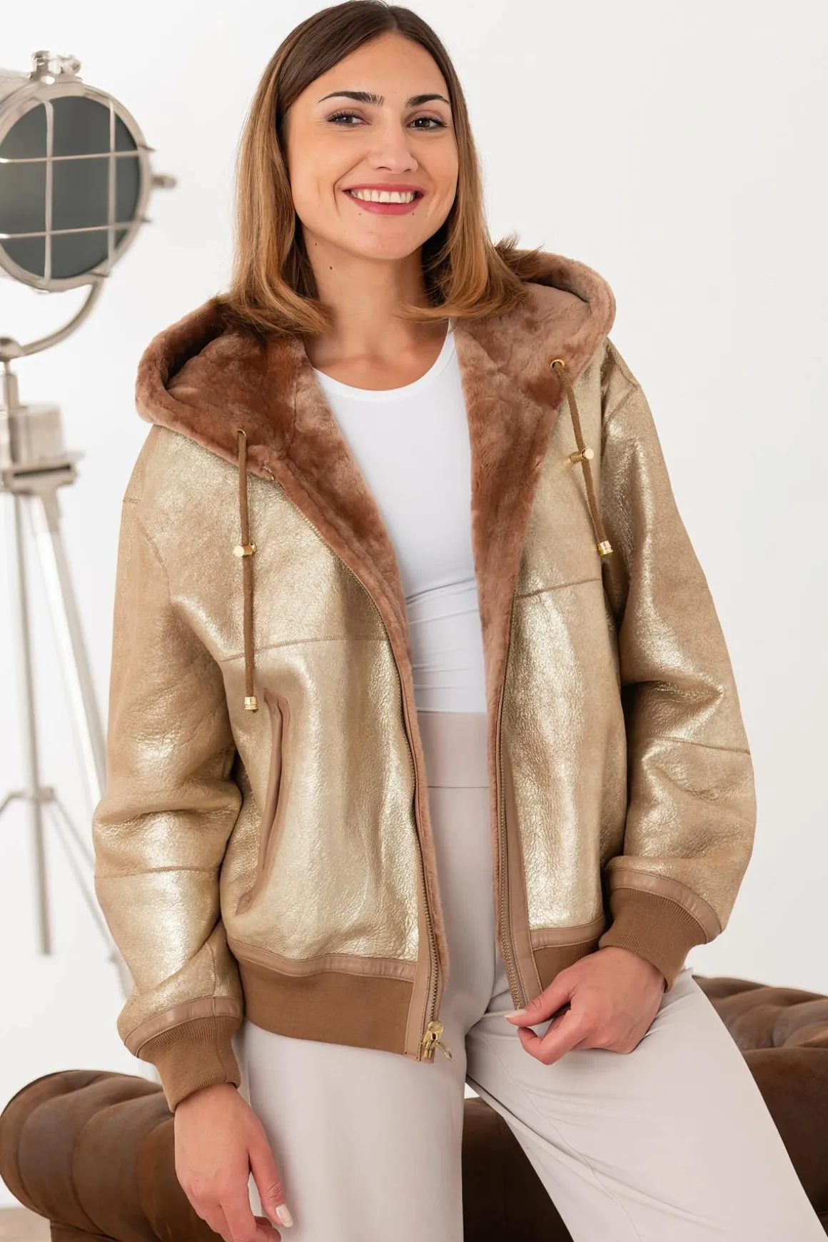 Blouson Femme Cityzen Daniella Taupe Gold