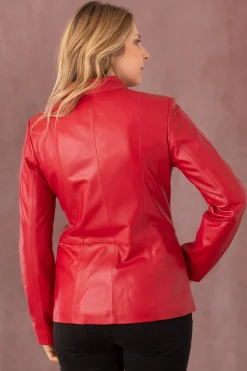 Blouson Femme Cityzen Irina Agneau Perle Rouge