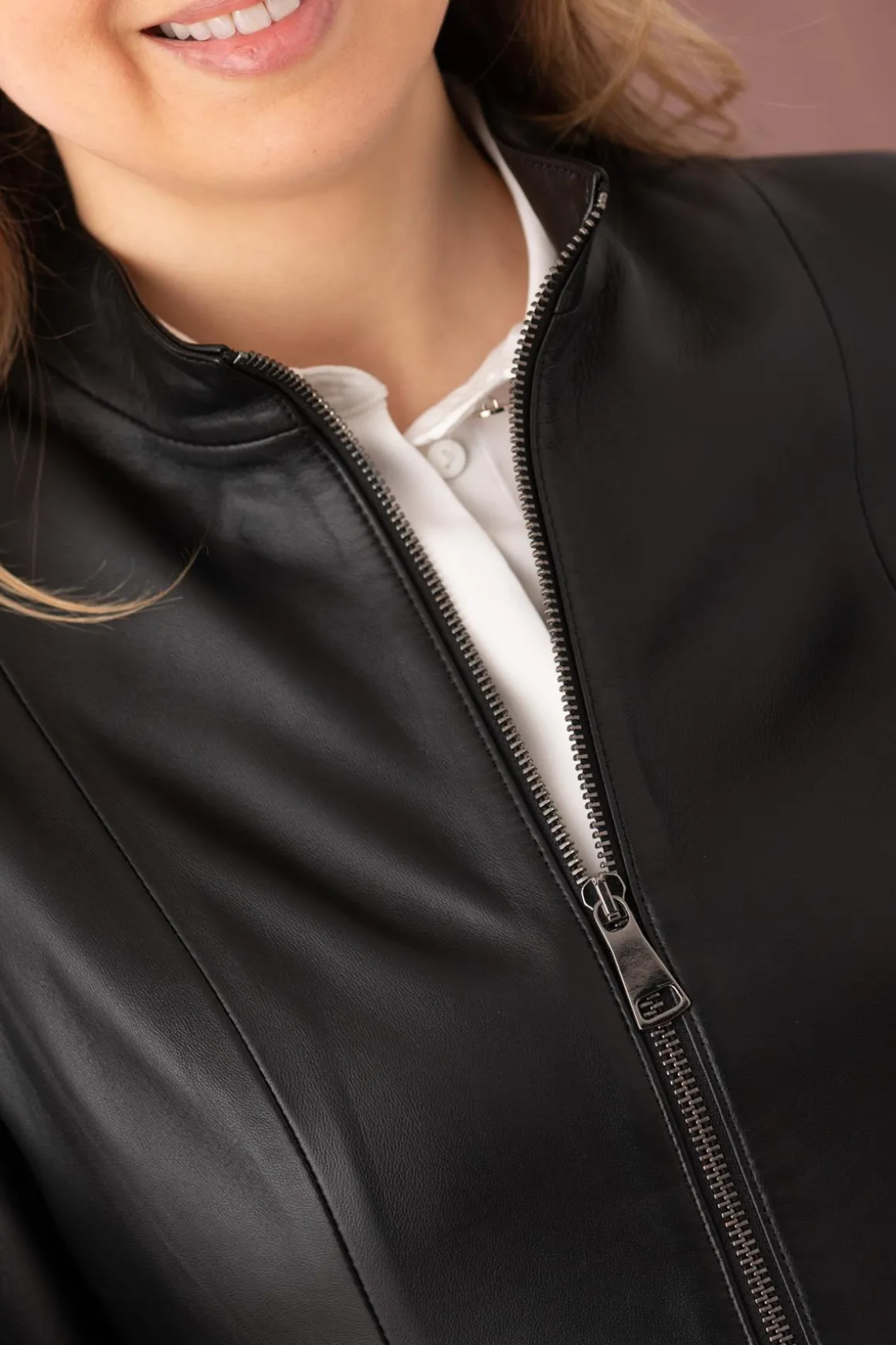 Blouson Femme Cityzen Irina Agneau Perle Noir