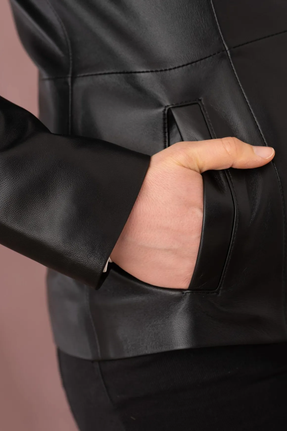 Blouson Femme Cityzen Irina Agneau Perle Noir