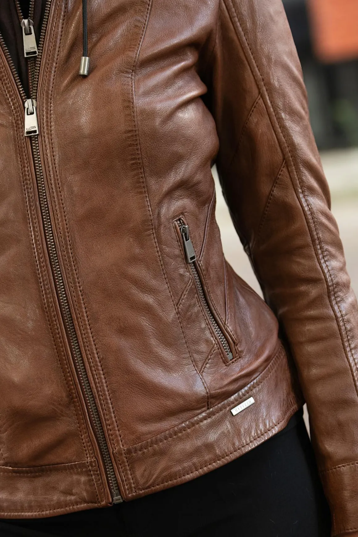 Blouson Femme Cityzen Isabela Hood New Cognac
