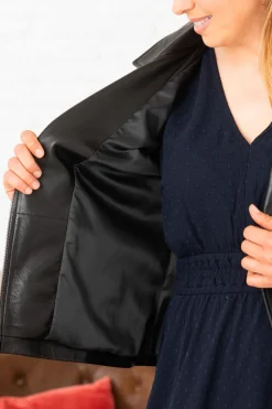 Blouson Femme Cityzen Lydia Agneau Perle Noir