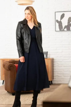 Blouson Femme Cityzen Lydia Agneau Perle Noir
