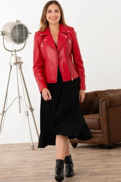 Blouson Femme Cityzen New Iconique Agneau Perle Rouge