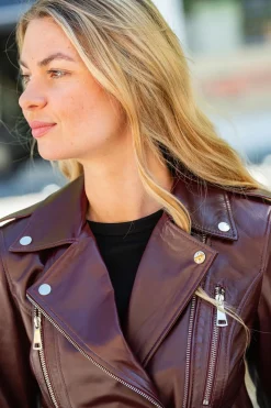 Blouson Femme Cityzen New Iconique Agneau Perle Bordeaux