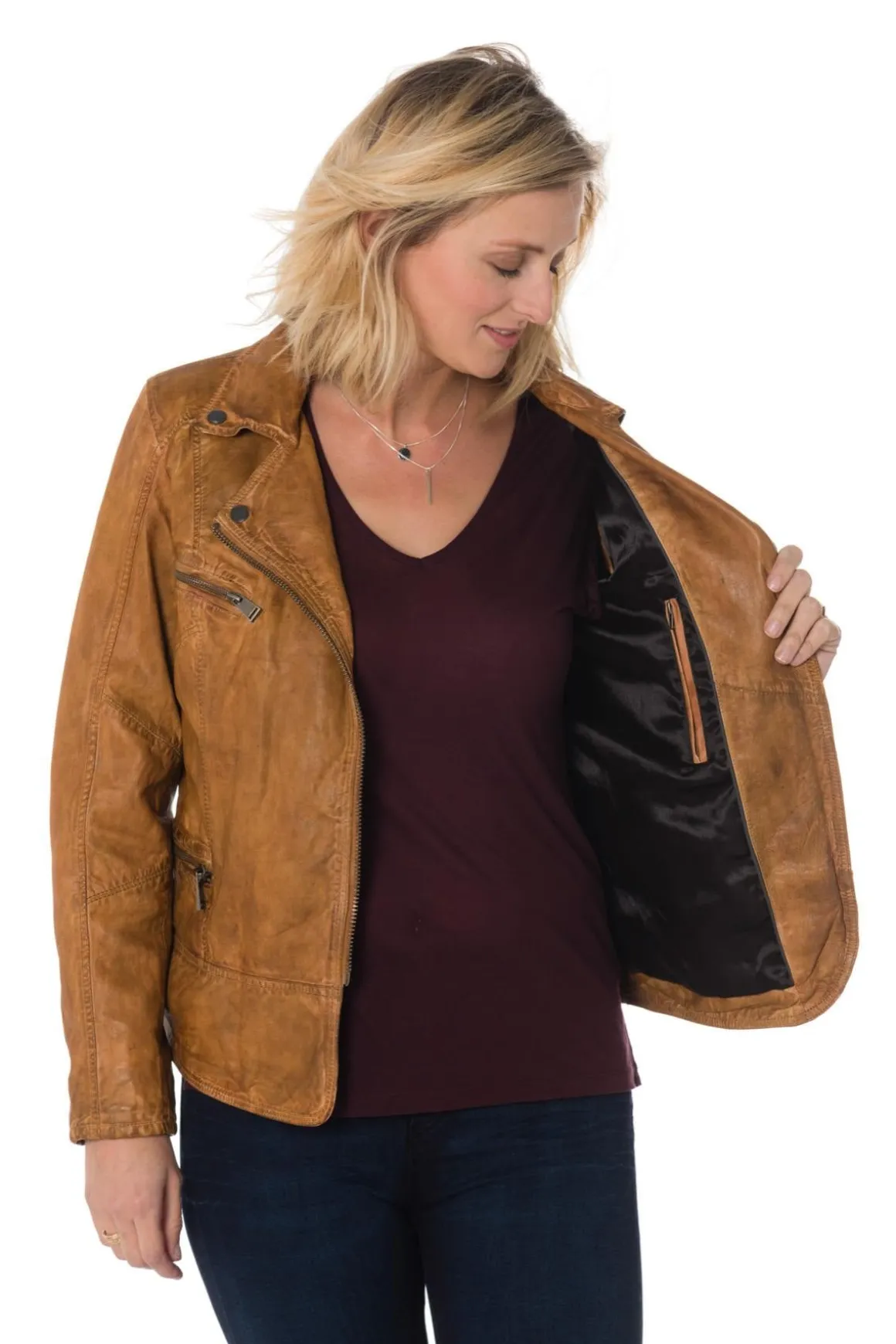 Blouson Femme Cityzen Siena Cognac Zz40