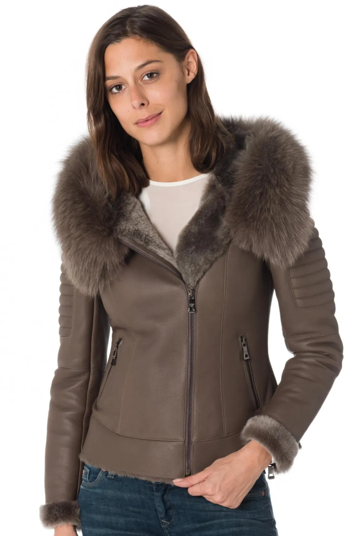 Blouson Femme Giovanni Betta Taupe