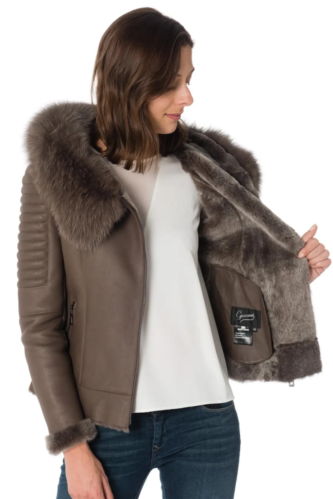 Blouson Femme Giovanni Betta Taupe