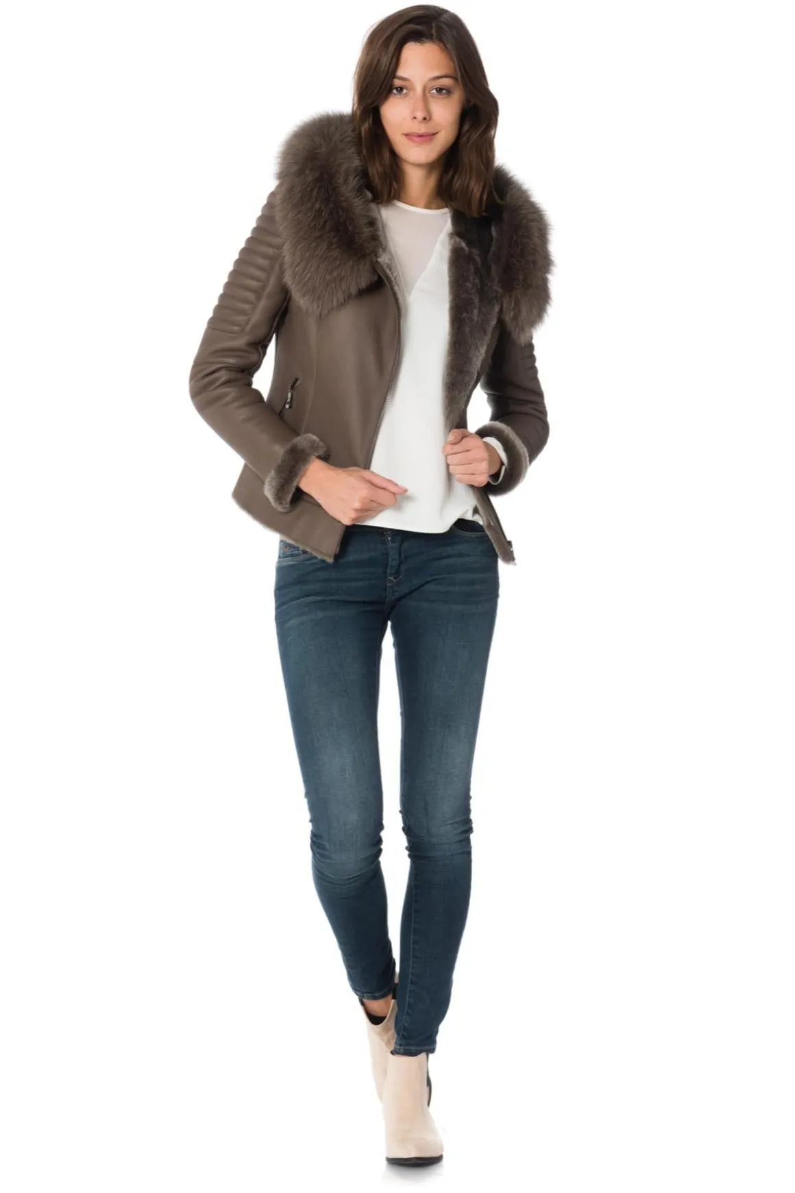 Blouson Femme Giovanni Betta Taupe