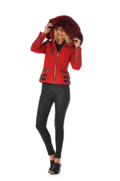 Blouson Femme Horspist Nounou Rouge Col Rouge Zz