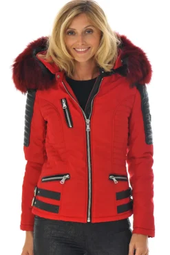 Blouson Femme Horspist Nounou Rouge Col Rouge Zz